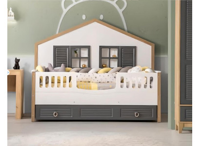 Bed frame Perfect Childrens bed Childrens room Bed frame e Gray Wood
