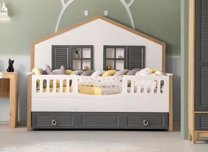 Bed frame Perfect Childrens bed Childrens room Bed frame e Gray Wood