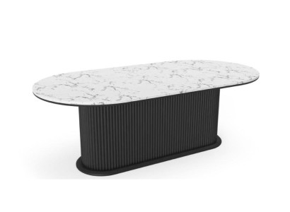 Dining table Wood Dining room table modern Black oval Table Furniture Modern new