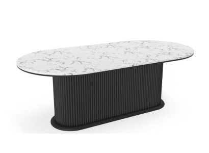Dining table Wood Dining room table modern Black oval Table Furniture Modern new