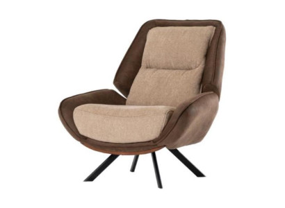 Luxurious Brown Armchair Textile Armchair Single Seater Relax Living room Furniture