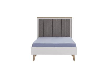 Childrens bed Bed 120 cm youth bed Wood Gray Childrens room Fabric Modern