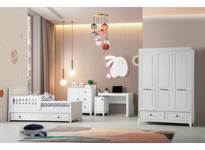 Modern Complete Youth Room Luxury Childrens Room Set 4pcs White Color new удаление