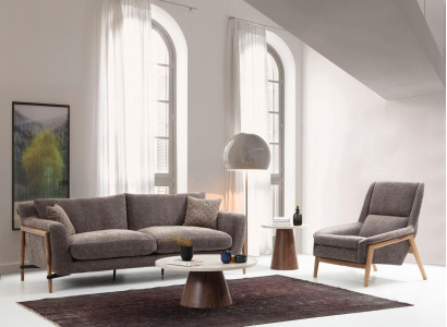 Sofas Sofa set 3 Seater Armchair Three Seater Fabric Living room Grey