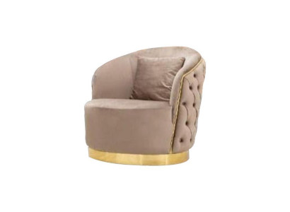 Living room Designer Beige Chesterfield Armchair Upholstery Furniture Luxury Design