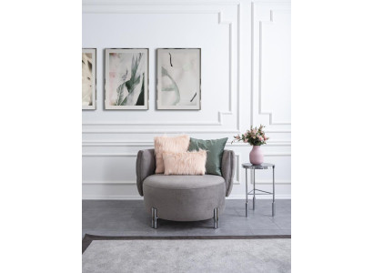 Gray Upholstery Armchair Living room Single Seater Textile Armchair Lounge Furniture