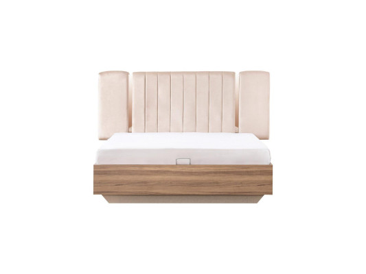 Bed frame Bed Double bed with bed base Beige Fabric Luxury Modern