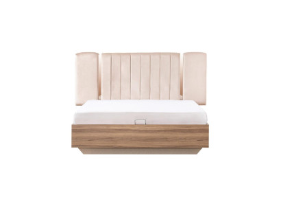 Bed frame Bed Double bed with bed base Beige Fabric Luxury Modern