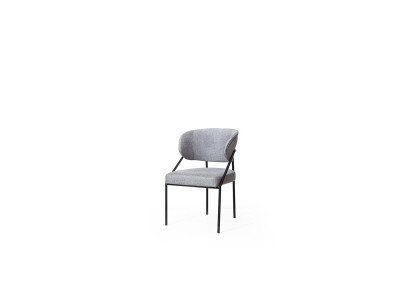 Gray upholstered chair Dining room Designer Chairs Metal frame Luxury Furniture