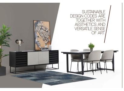 Dining corner Dining set Dining room Dining table Chairs 6tlg Wood Black Set new