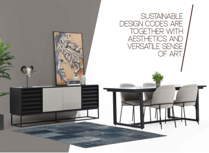 Dining corner Dining set Dining room Dining table Chairs 6tlg Wood Black Set new
