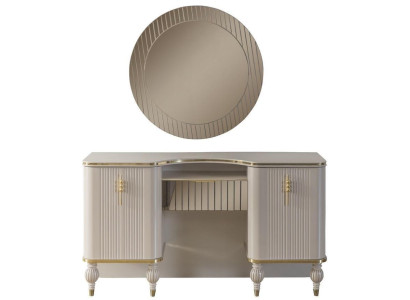 Beige Dressing table Designer Dressing Table Cosmetic Table Console Mirror
