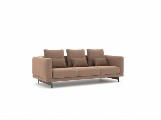 Living room Brown Three Seater Sofa Couch Luxury Upholstered furniture Design Textile