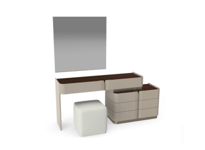 Dressing table Mirror chic White Stool Complete Set Bedroom new 3-piece