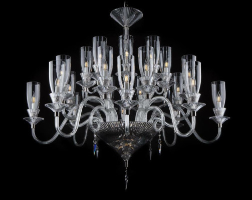 XXL Lamp 26x Chandelier Palace Villa D'Este Lights Crystal Lamp Chandelier