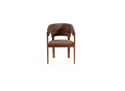 Brown Designer Chair Dining chairs Textile chair Designer wooden feet