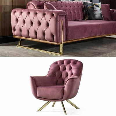 Designer Living room Consists of Set 3-Seater Sofa and Armchair 2-piece. new