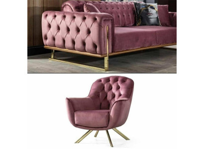 Designer Living room Consists of Set 3-Seater Sofa and Armchair 2-piece. new
