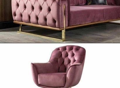 Designer Living room Consists of Set 3-Seater Sofa and Armchair 2-piece. new