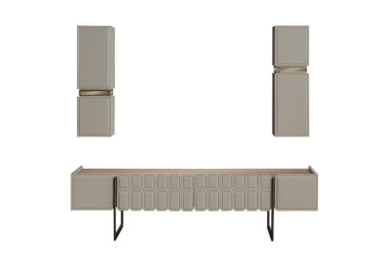 Modern Living room Wood Furniture Designer TV Wardrobe x2 Wall Shelves 3-piece Set