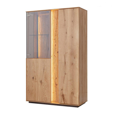 Brown LED Display Case Luxury Sideboard Wood Furniture Designer Glass Cabinets