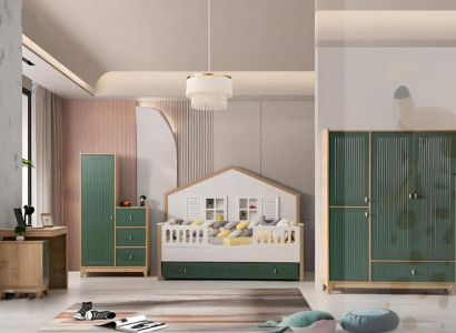 Childrens room set consists of Bed 2x Wardrobe and Desk