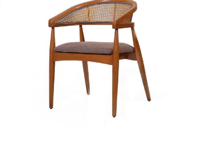 Brown Luxury Chair Wooden Frame Dining room Designer Chairs Armrest Chair