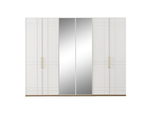 Cabinets Clothes Wardrobe White Wood Mirror 6 doors new