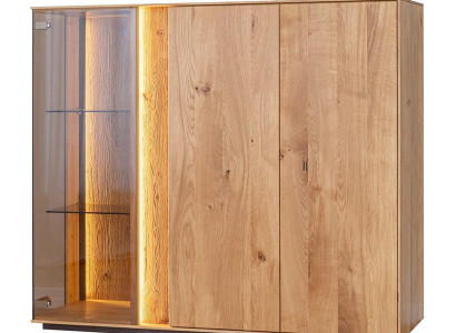 Light brown Display case Designer Dining room Sideboard Wood Cabinets LED Wardrobe