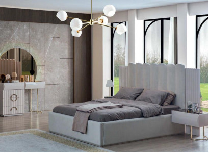 Complete e Bedroom Suite Bed Dressing table Wood Bedside tables 4pcs