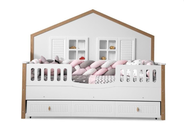Bed frame Childrens bed Bed Childrens room Children's room furniture White Wood