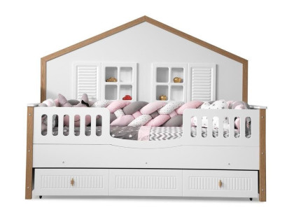 Bed frame Childrens bed Bed Childrens room Children's room furniture White Wood
