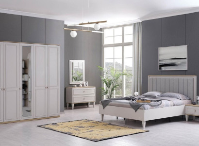 Complete e Bedroom Furniture Modern Beds Wood 6 Pieces Bedroom Grey