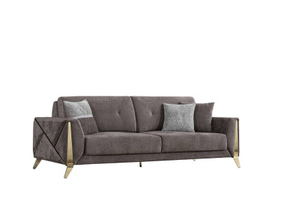 Gray three-seater living room luxury imitation leather 3-seater stylish couch
