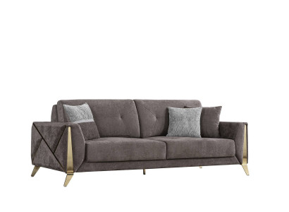 Gray three-seater living room luxury imitation leather 3-seater stylish couch