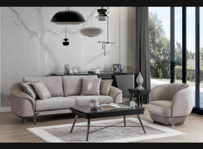 Complete set 2-piece armchair design three-seater sofa living room luxury design