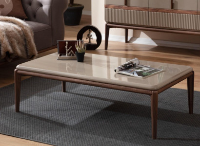 Brown Wood Coffee table Living room Designer Furniture Luxury Stylish Tables