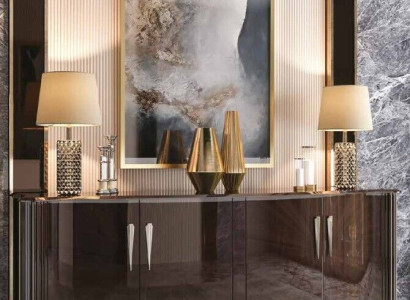 Luxury Sideboard Living room Wood Design Furniture new Chests of drawers Brown Color
