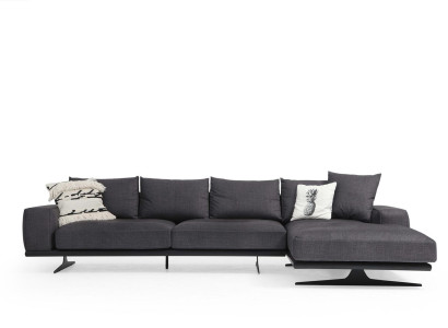 Corner sofa L-shape Sofa Living room Gray Modern Fabric Sofas Seater Design