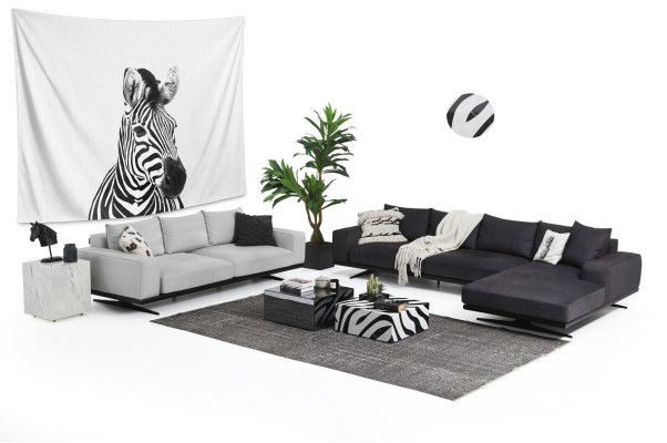 Corner sofa L-shape Sofa Living room Gray Modern Fabric Sofas Seater Design