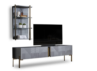 Gray Living room Designer TV Wardrobe Luxury Wall Cabinet Living Set