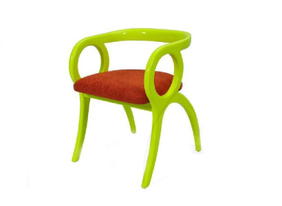 Green designer upholstered chair one-seater Dining room Luxurious one-seater