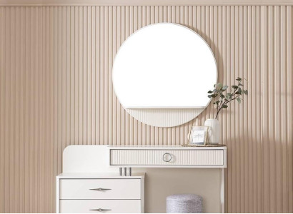 Modern console table, dressing table, dressing table, chest of drawers set, 3 pieces, white