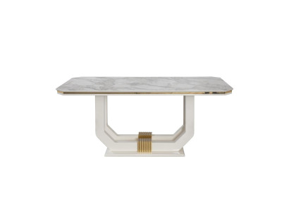 White Dining room table Designer stainless steel table Modern wooden table new