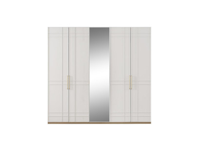 Clothes cupboards Wardrobe Cabinets White Wood Mirror 5 doors new