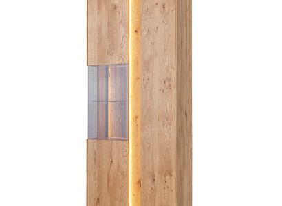 Living room Brown wooden display case LED display case Wood Wardrobe glass cabinet new