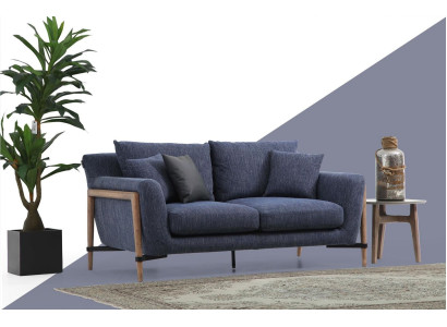 Four Seater Sofa 4 Seater Fabric Sofas Modern Design Living room Blue