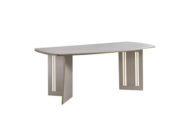 Beige Dining table Modern wooden furniture Semi-oval table Designer Dining room table