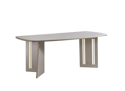 Beige Dining table Modern wooden furniture Semi-oval table Designer Dining room table