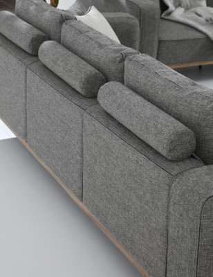 Four Seater Sofa 4 Seater Fabric Sofas Modern Design Living room Gray